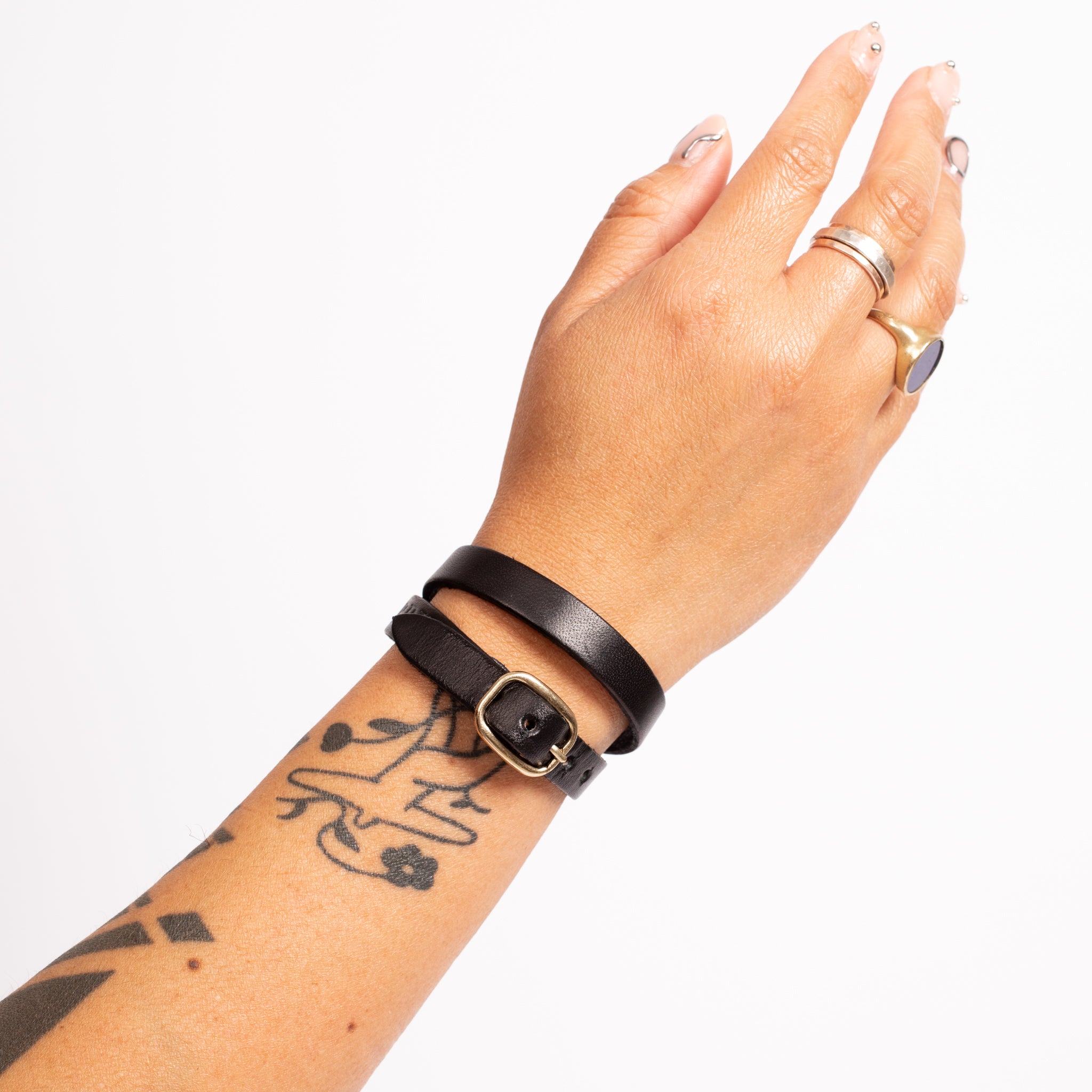 Black Leather Friendship Bracelet