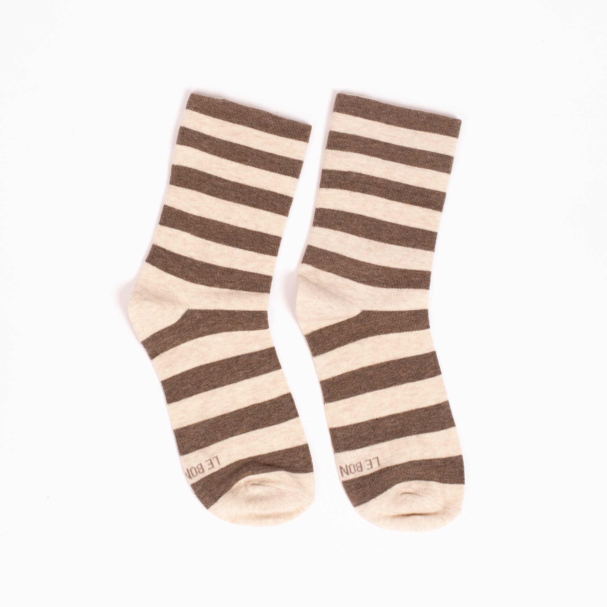 Wally Socks in Brown Stripe
